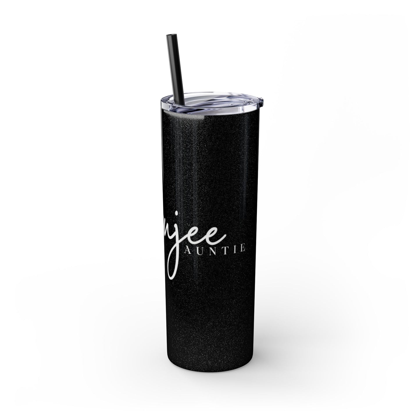 The Boujee Auntie Slim Tumbler –Glitter Edition