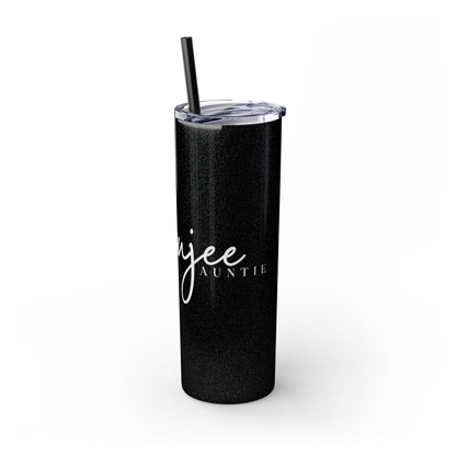 The Boujee Auntie Slim Tumbler –Glitter Edition